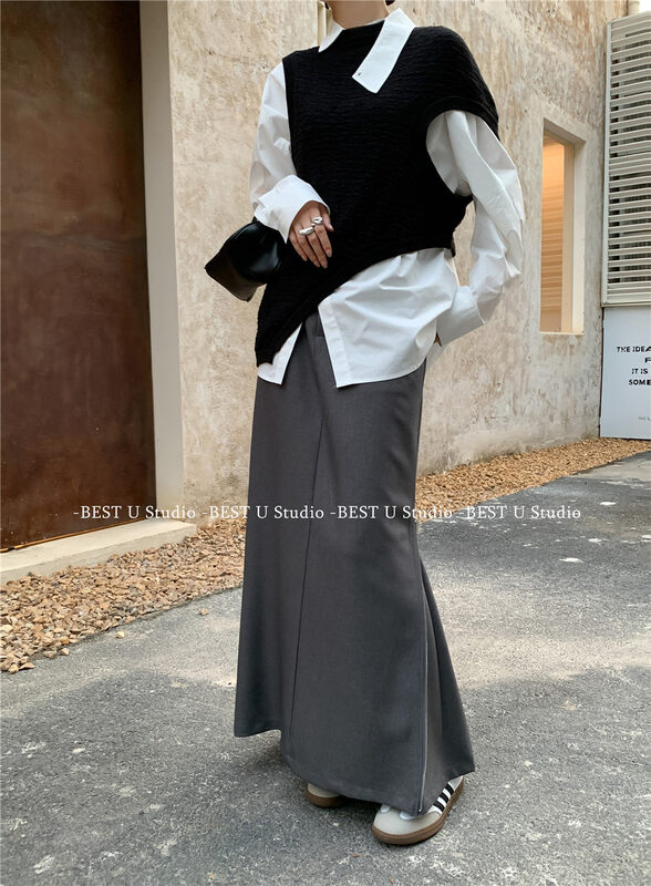 New in autumn!【BEST U】Sporty zipper suit skirt 83600# LSW