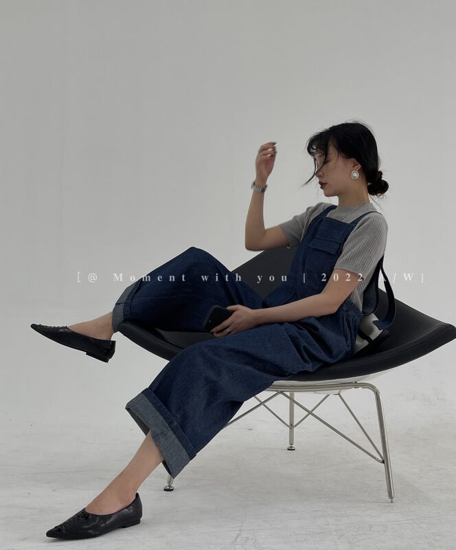 New in early autumn!【MOMENT WITH YOU】Denim straight slim overalls Q0068# LSW