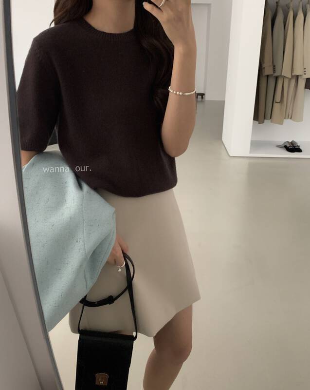 New in autumn! [WANNA] Simple and slim all-match skirt 89305# ZXL