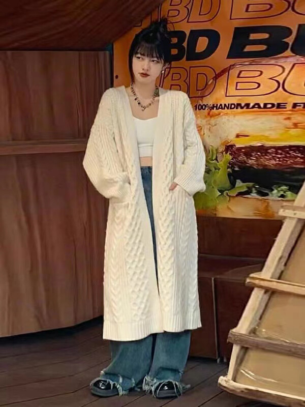 New in autumn!【THE FAN】Fashion twist pocket knitted cardigan 505909# ZXX