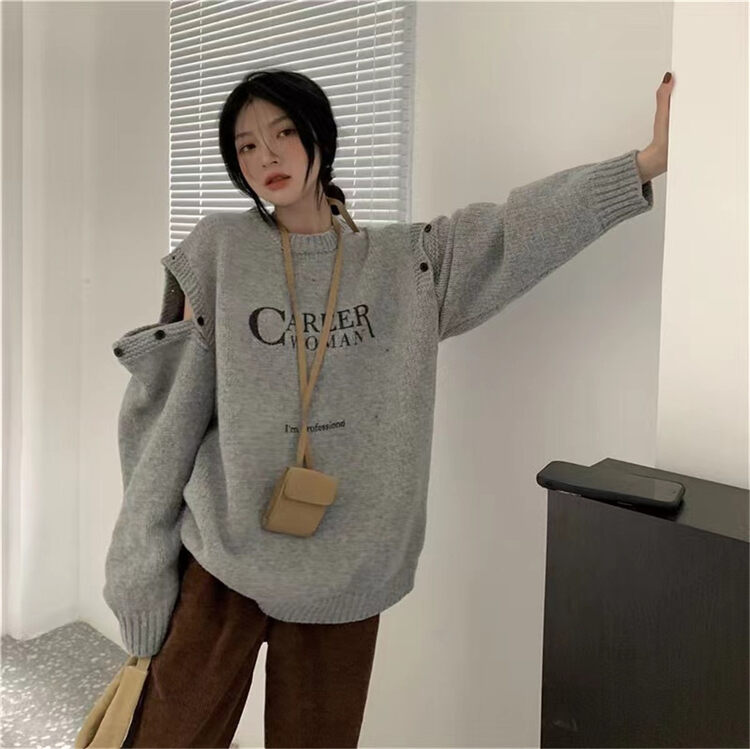 New in autumn! [C.H.Z] design letter loose warm sweater 0795# WTT
