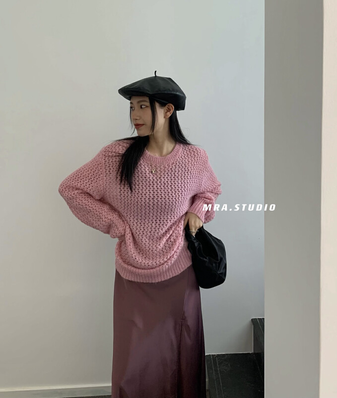 Original price 77.83! [MRA] Korean style ins style small hollow loose large knitted sweater SP31