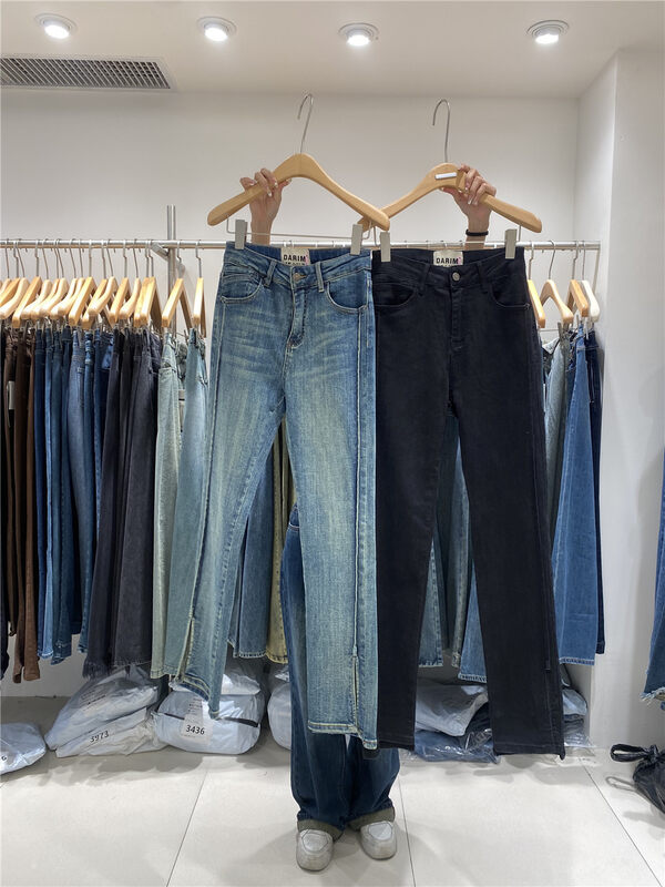 New in autumn! [O NOT 1] Straight-leg comfortable color-blocking jeans R151# LSW