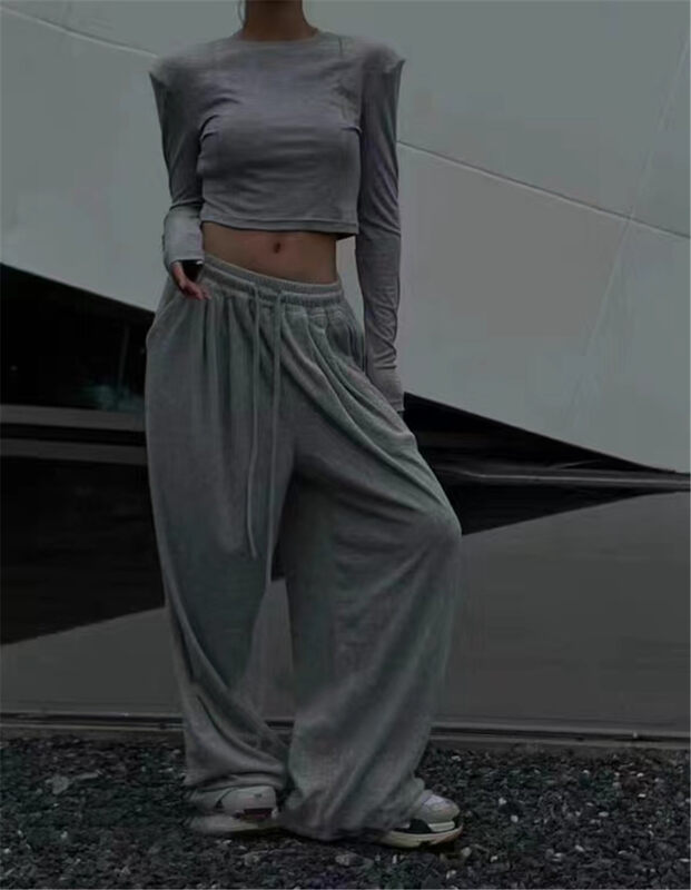New in autumn! [C.H.Z] Korean version of solid color all-match casual pants 91277# WTT
