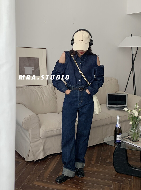[MRA] The new hot girl in early autumn is thin and clean straight jeans J2358