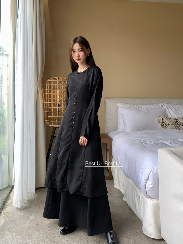 【BEST U】New Chinese jacquard temperament dress 56371# LSW