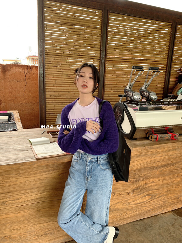 [MRA] New net red hot girl style all-match knitted cardigan shawl SP35 in early autumn