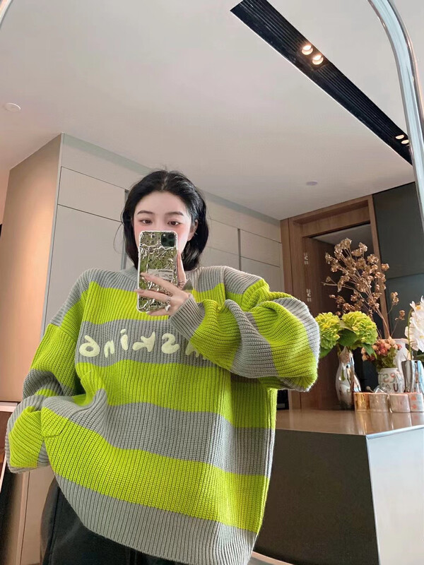New for winter!  【NANCY】Designed niche slim knitted sweater D3363# WPL