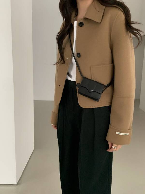 【WANNA OUR】Loose wool coat with pocket design (100% wool) 229809# ZXL