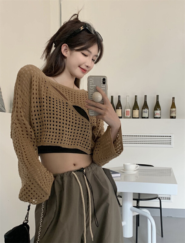 Autumn on the new![F · P] Foreign hole High waist Long Sleeve Jersey F12 # HBX