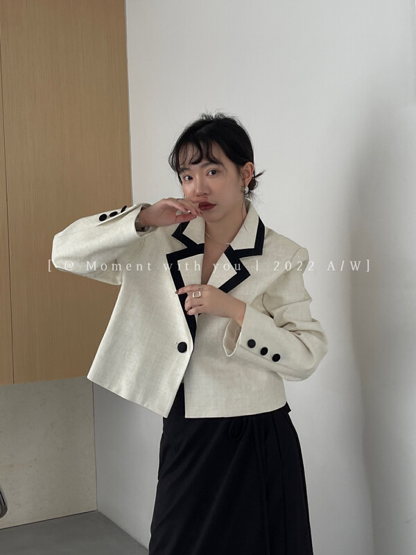 Autumn is new!【MOMENT WITH YOU 】Korean style fashion leather jacket Q0013# LSW