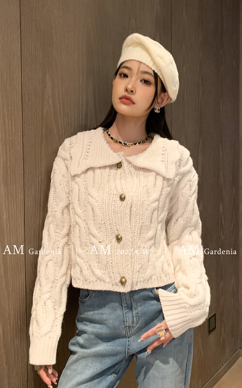 Autumn on the new![AM GARDENIA] French vintage Heavy Industries lapel 8125 # ZXX