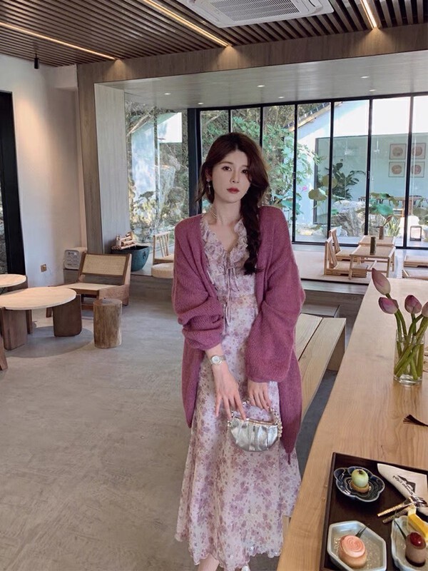Early autumn on the new![Smoke] Ma hair loose knit cardigan 0086 # HYY