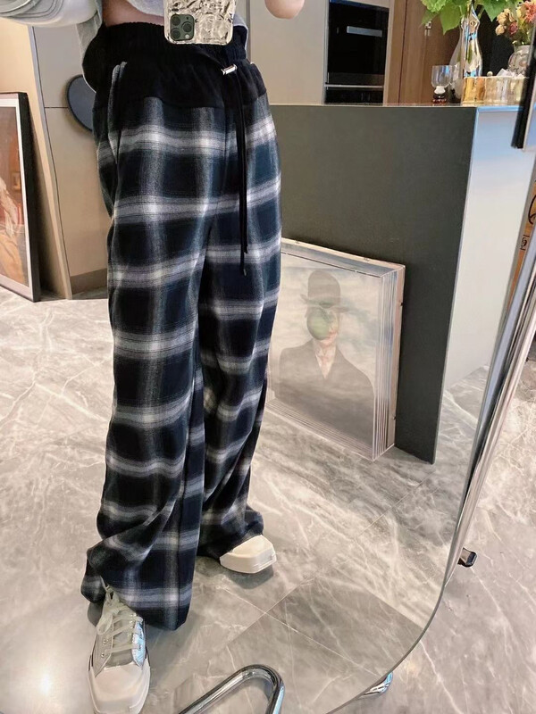 New in autumn! [NANCY] niche design classic retro plaid casual pants D1524# WPL