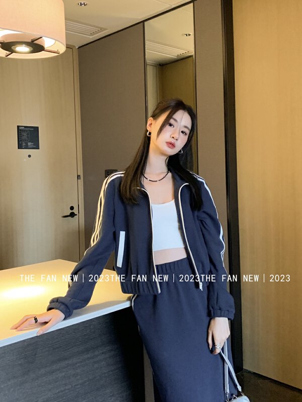 [THE FAN] Stand Collar Sports Loose Short Jacket (Only Jacket) 96996# ZXX