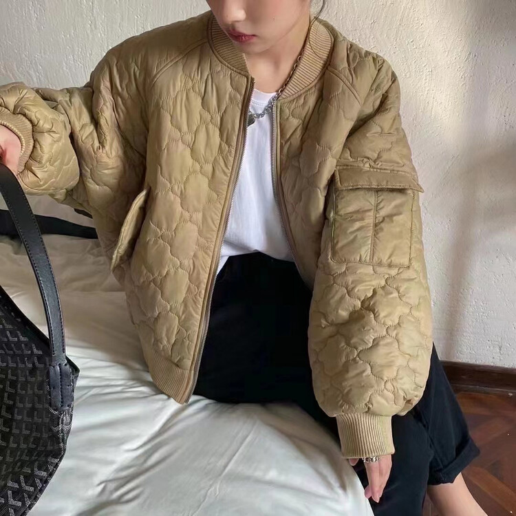 New in autumn! [Huaxi] Baseball uniform collar solid color all-match warm cotton jacket 9838# PCZ