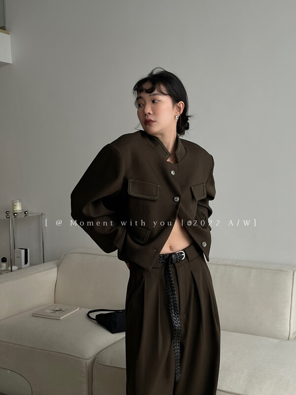 Autumn is new!【MOMENT WITH YOU】High-end all-match simple short jacket J109# LSW