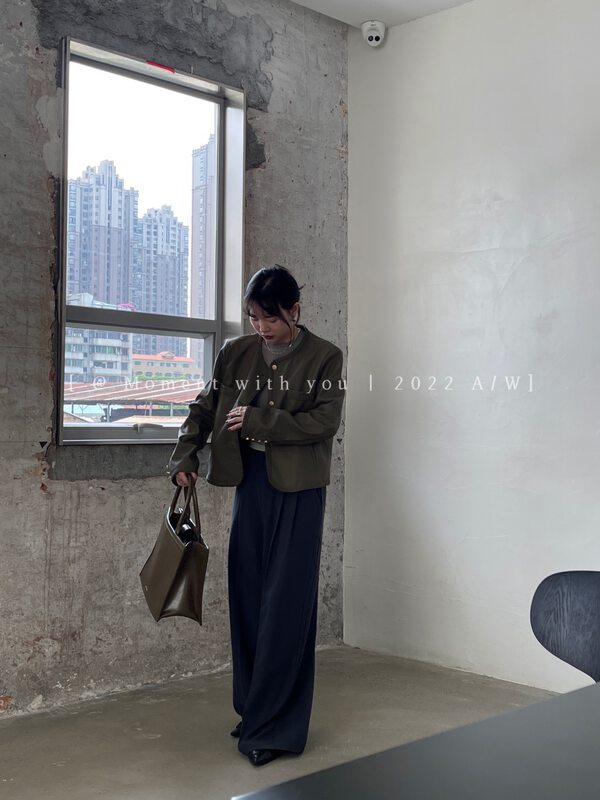 Autumn is new!【MOMENT WITH YOU】French ladies small fragrance short coat Q0016# LSW