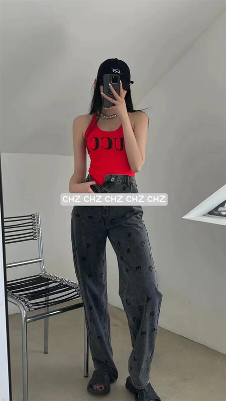 Autumn is new! [C.H.Z] Letter Embroidered Korean Jeans 20366# WTT