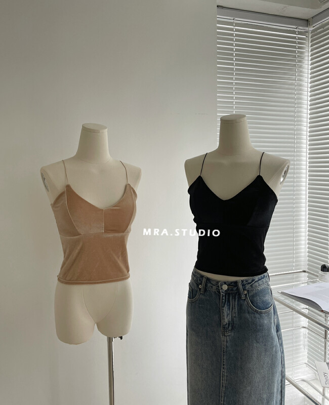 [MRA] Fashion Net Red Wind Velvet Elastic Vest Sling Beauty Strap Chest Pad M1937
