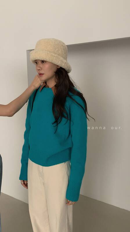 New in autumn!【WANNA OUR】Round Neck Neat Warm Sweater (100% Wool) 96136# ZXL