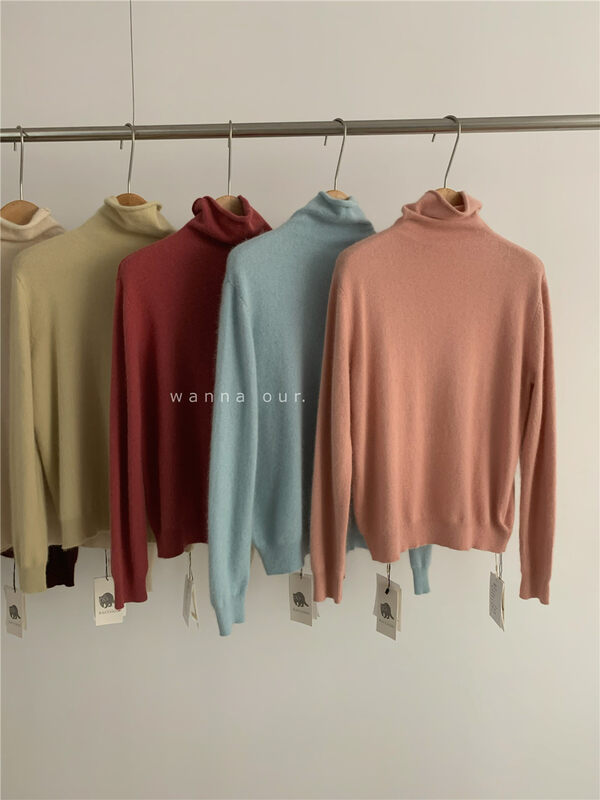 New in autumn! [WANNA] High-neck loose all-match warm sweater M96138# ZXL