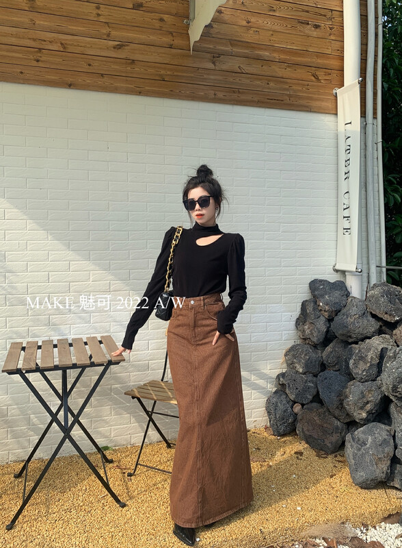 [MAKE Charm] temperament woman water drop small stand collar side drawstring puff sleeve small shirt 8962# OZQ