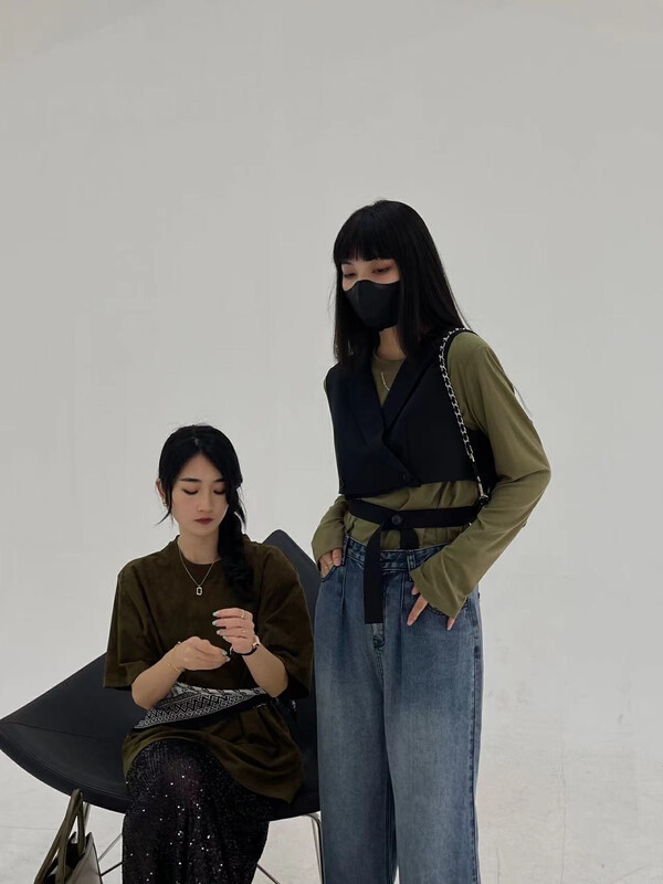 New in autumn!【MOMENT WITH YOU】Korean style short lace-up vest Q0050# LSW