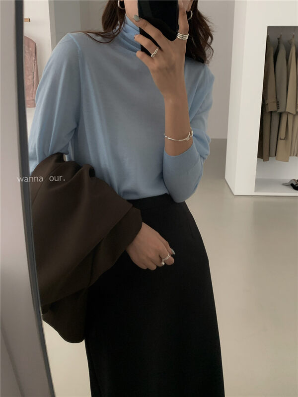 New in autumn! [WANNA] Korean version of the simple and versatile bottoming shirt 96020# ZXL