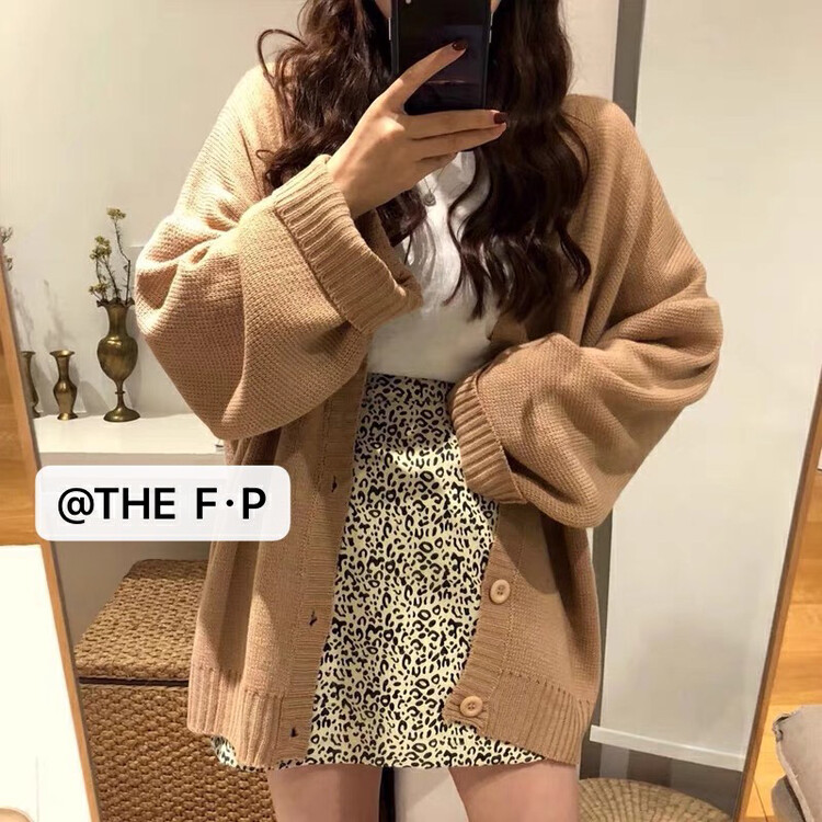 New in autumn!【F·P】V-neck loose all-match warm sweater HC007FP# HBX