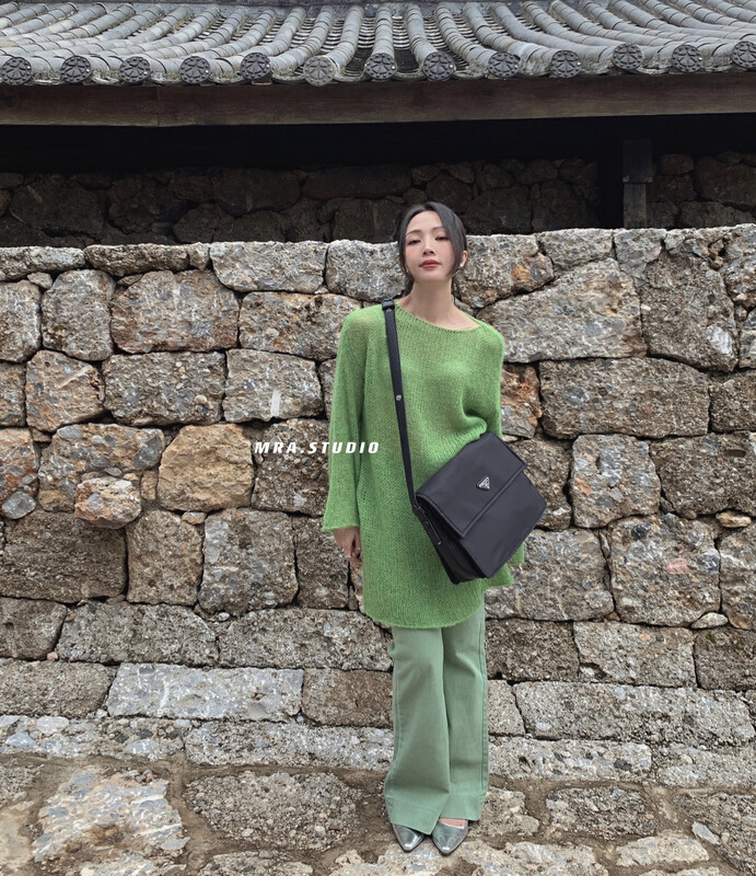 Original price 77.83! [MRA] New cutout air quality mid-length knitted sweater SP05 in early autumn