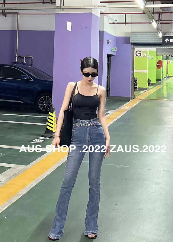 Autumn on the new![AUS] trendy flared jeans (with waist chain) S17a # LSW