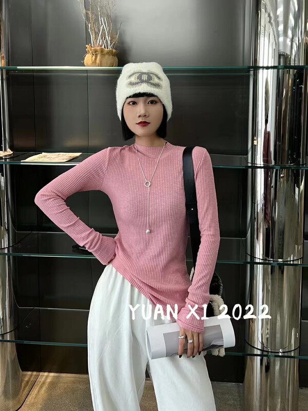 [Yuan Xi] round neck versatile slim bottom shirt 6159 # LSL