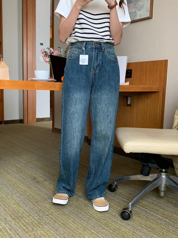 Autumn on the new![MEET ME] Korean Loose Wide-leg Jeans 61530 # L