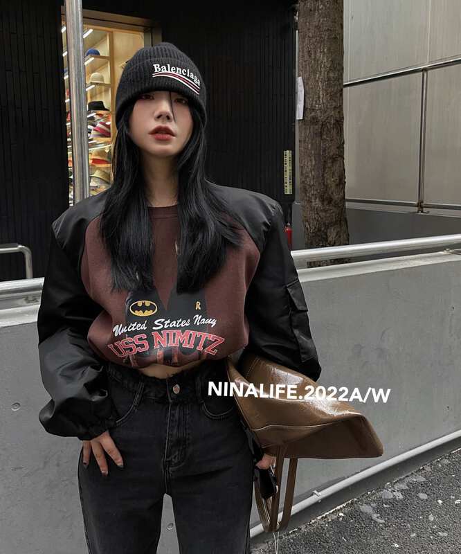 Autumn on the new![NINA LIFE] Casual loose Short hoodie 6356 # ZXL