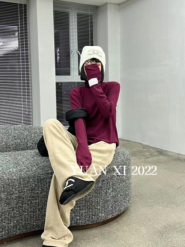 Autumn on the new![Yuan Xi] Basic versatile solid color long-sleeve T-shirt 6135 # LSL