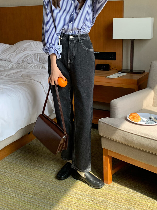 New autumn style! [MEET ME] Korean Straight Casual Slim Jeans 61366 # L