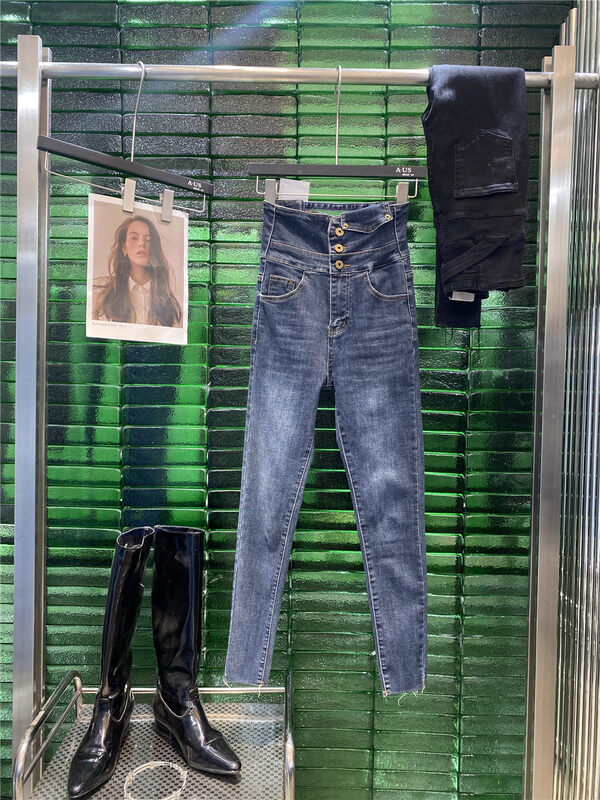 Autumn on the new![AUS] High Waist Breasted Small et Jeans YS1-G602 # LSW