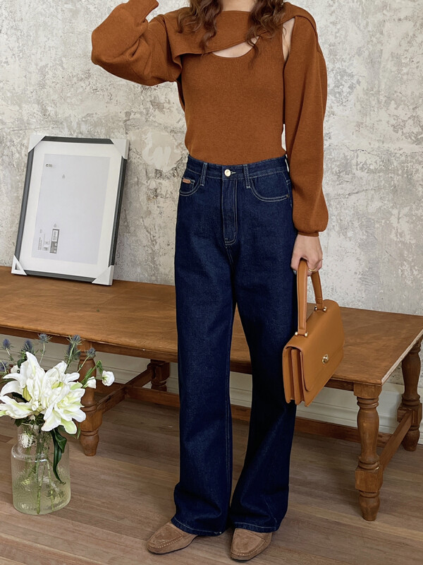 Winter on the new![EVER TRUE] Korean version long sleeve slim slim sweater sweater + inner sling vest set 35006 # CLS