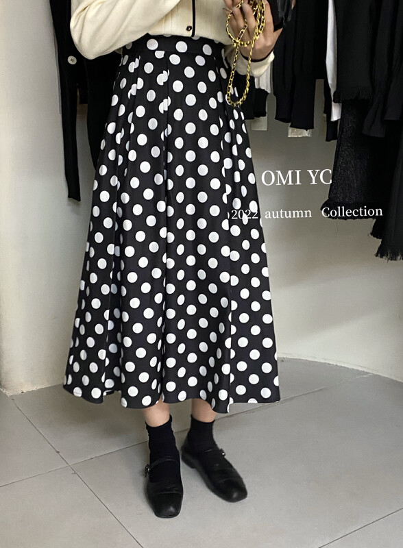 [O MI] Thickened Brushed Polka Point Skirt Skirt Skirt 55726