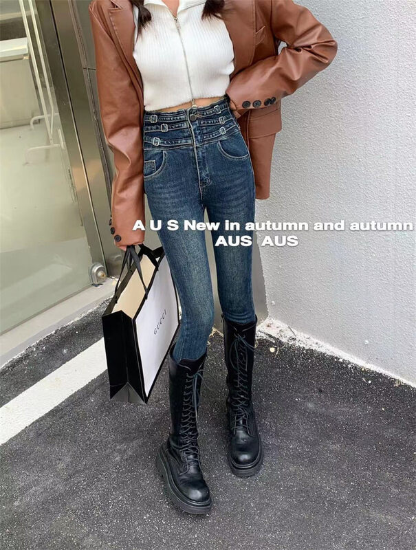 [AUS] Heavy process waist Pipe Jeans GG58A # LSW