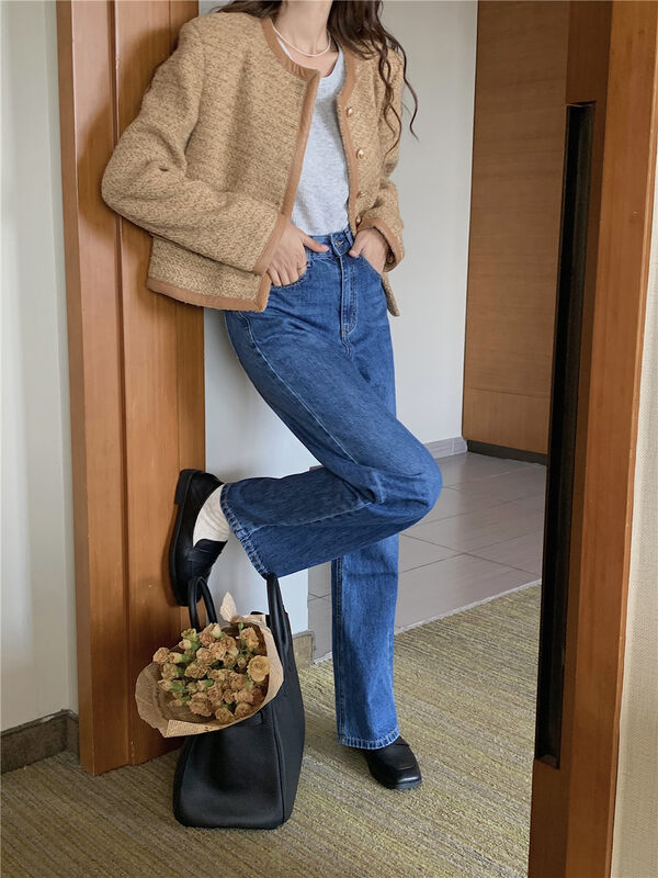 New autumn style! [ONEDAY] Straight comfortable and versatile jeans YS-7027 # L