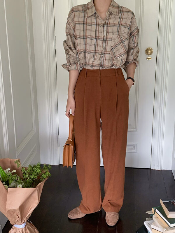 Autumn on the new![EVER TRUE] Korean version high-waisted, loose, wide-leg slacks (with a belt) 93040 # CLS