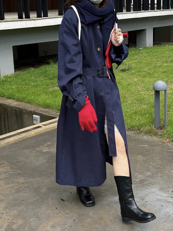 Autumn on the new![EVER TRUE] Korean fashion advanced feeling windbreaker (with waist rope) 11240 # CLS
