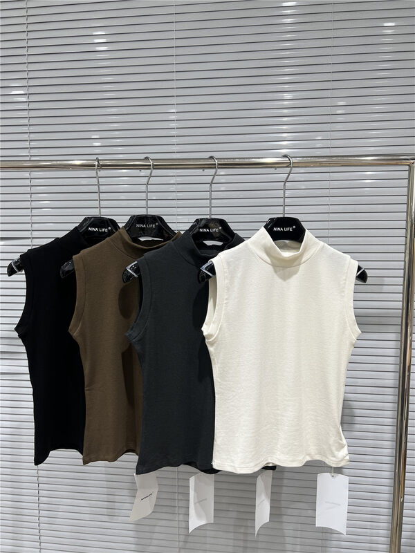 Autumn on the new![NINA LIFE] Standing collar loose versatile vest / sling 552 # ZXL