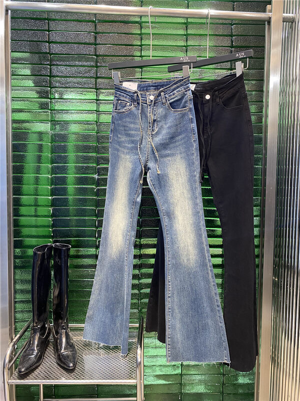 Autumn on the new![AUS] Microhorn show thin style versatile jeans (with waist rope) G618 # LSW