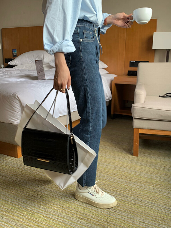 Autumn on the new![MEET ME] Stretch High waist Pipe Jeans Y61395 # L