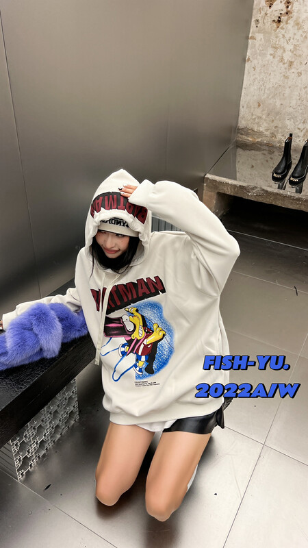 [FISH YU] Cartoon Simpson 3D Direct Spray Print Composite Fabric Hoodie Swedie 22627