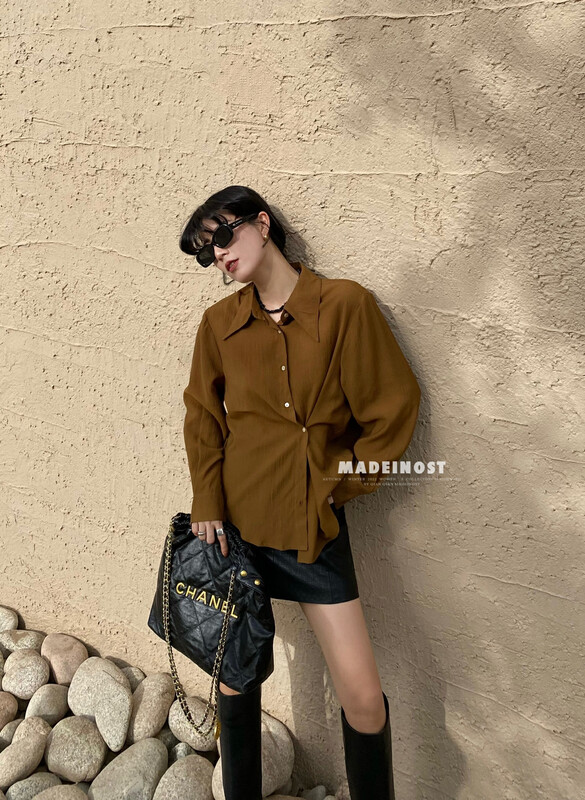 [Osha MADEINOST] Early autumn on the new minimalist wind two wear thin shirts 87103