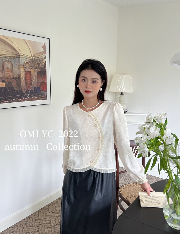 [O MI] French Flounce Top Shirt 88716 # FHX